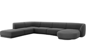 Micadoni Sametová rohová pohovka Miley 335 cm