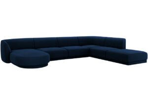 Micadoni Sametová rohová pohovka Miley 335 cm