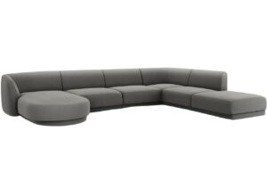 Micadoni Sametová rohová pohovka Miley 335 cm