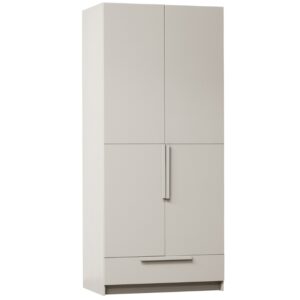 WOOOD Bílá dřevěná šatní skříň Pamela 215 x 95 cm