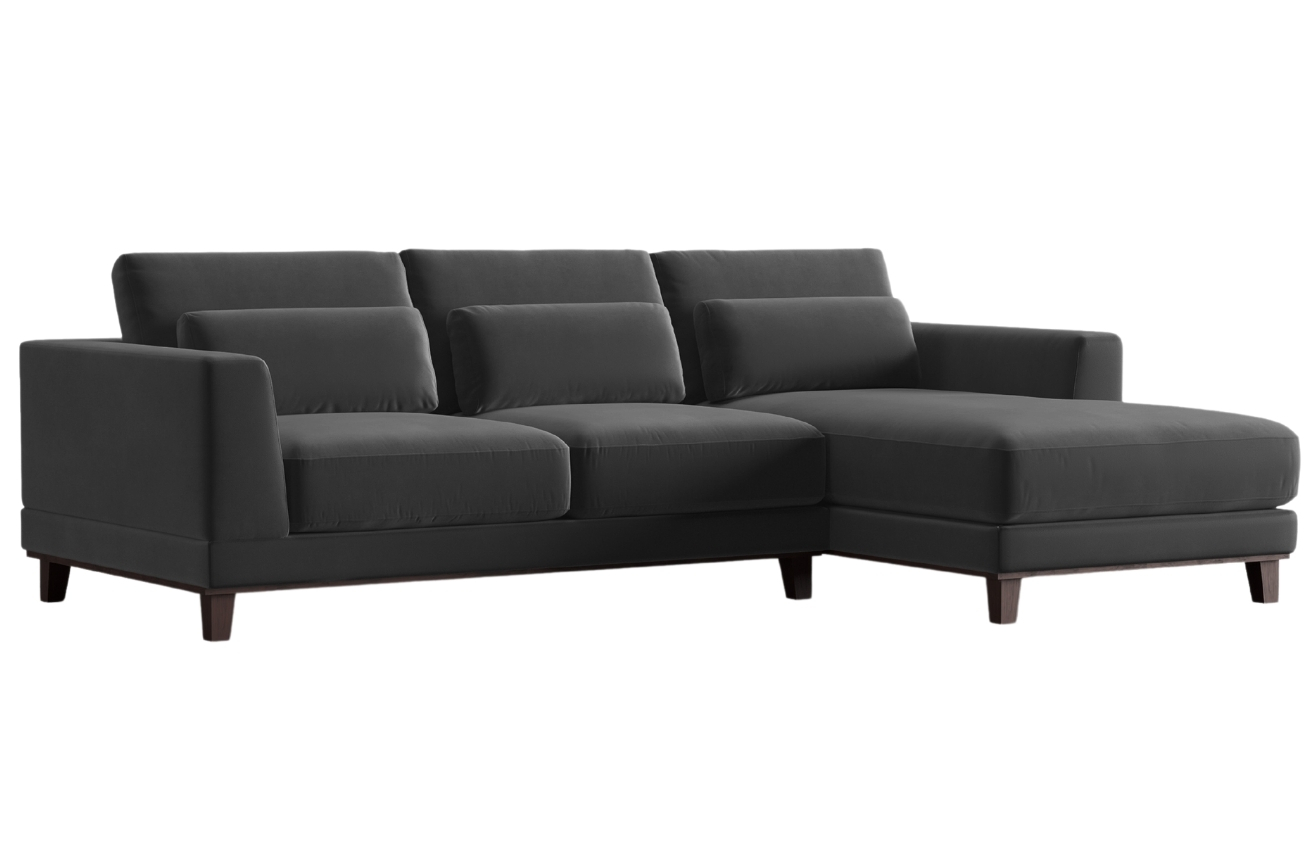 Windsor & Co Sametová rohová pohovka Leon 260 cm