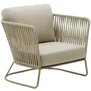 Zelené kovové zahradní křeslo Kave Home Saconca