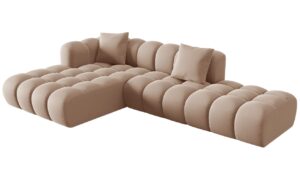 Windsor & Co Sametová rohová pohovka Halley 309 cm