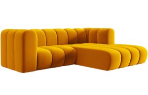 Micadoni Sametová rohová pohovka Lupine 228 cm