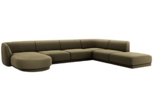 Micadoni Sametová rohová pohovka Miley 335 cm