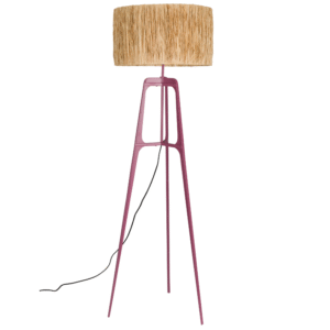 Fialová stojací lampa DUTCHBONE AFRA 157 cm z přírodních vláken