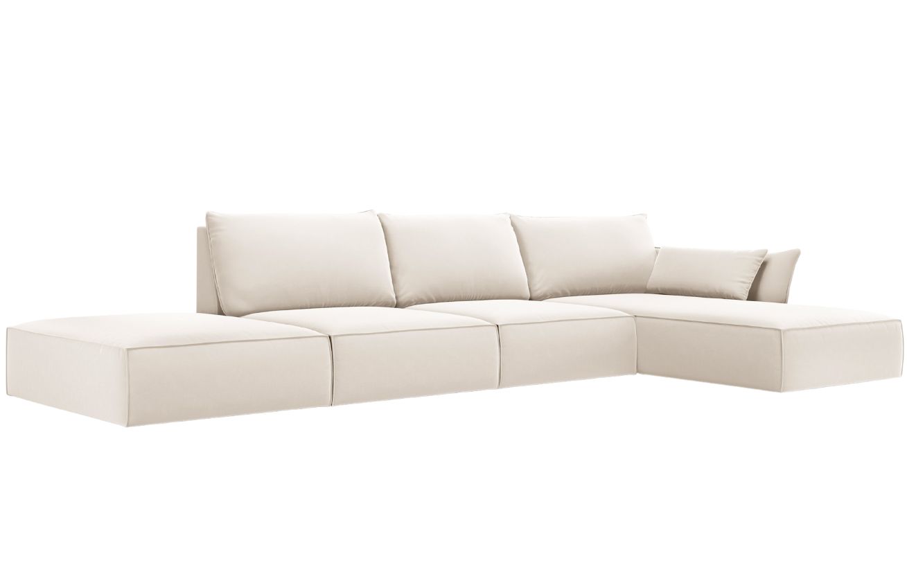 Micadoni Sametová rohová pohovka Kaelle 364 cm