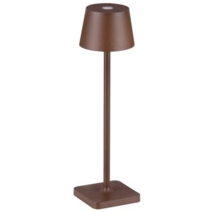 Hnědá kovová nabíjecí stolní LED lampa Nova Luce Deck