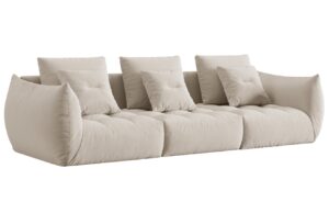 Micadoni Sametová pohovka Bloom 332 cm