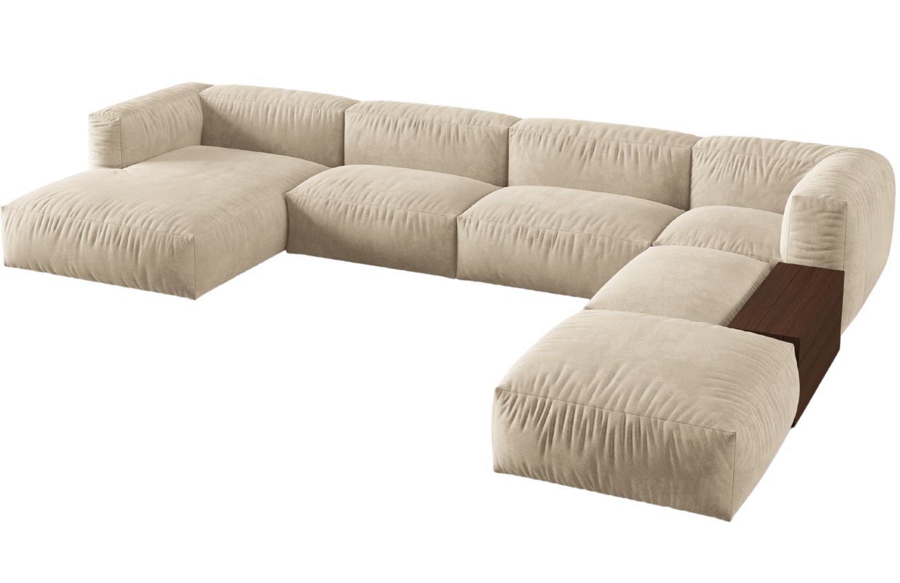 Micadoni Sametová rohová pohovka Martina 406 cm