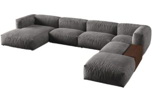 Micadoni Sametová rohová pohovka Martina 406 cm