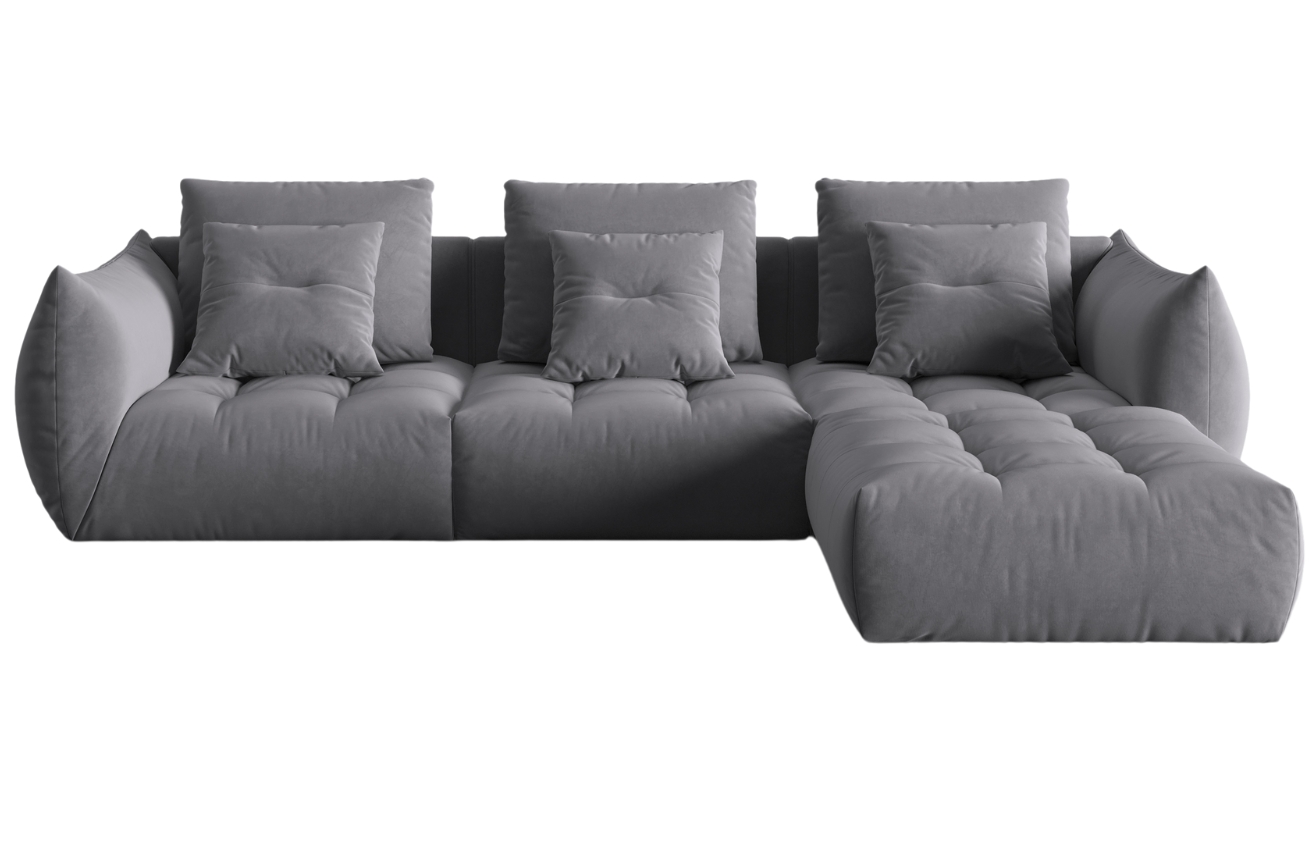 Micadoni Sametová rohová pohovka Bloom 332 cm