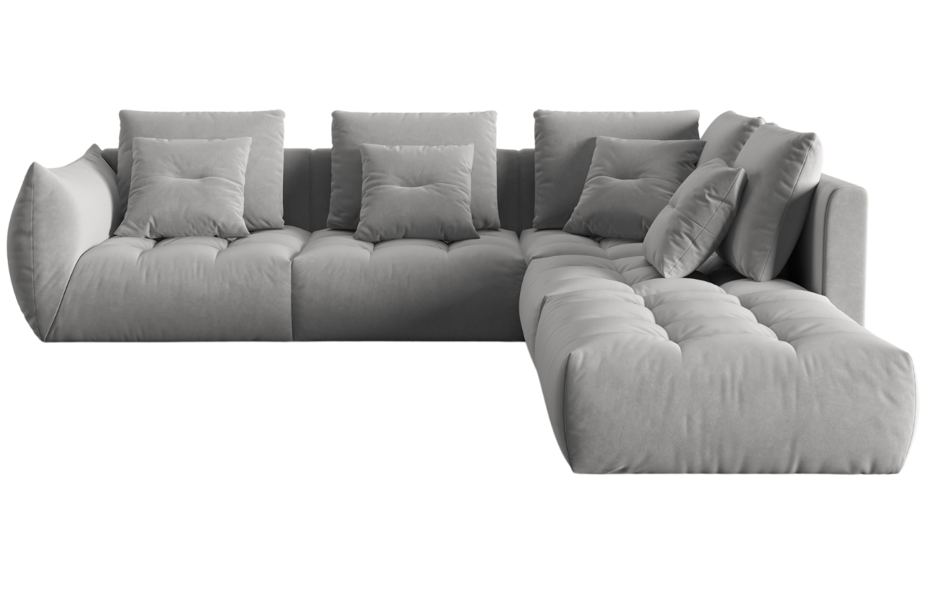 Micadoni Sametová rohová pohovka Bloom 316 cm