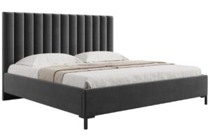 Micadoni Sametová postel Allison 140 x 200 cm s úložným prostorem