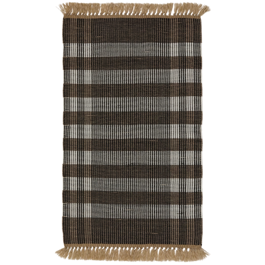 Černo-hnědý zahradní koberec Kave Home Barani 60 x 90 cm