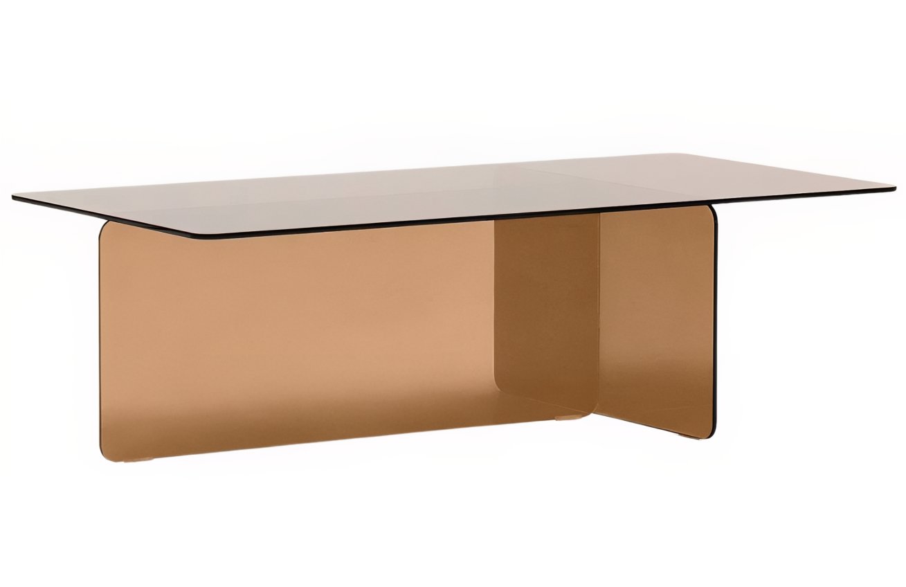 Hnědý skleněný konferenční stolek Kave Home Zaren 120 x 60 cm