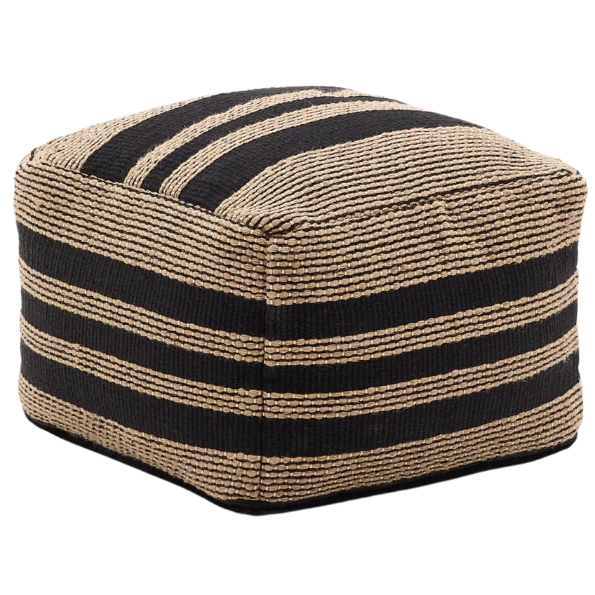 Černý puf Kave Home Aylin 60 x 60 cm