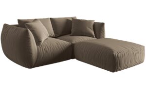 Micadoni Sametová rohová pohovka Chris 220 cm