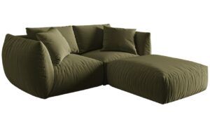 Micadoni Sametová rohová pohovka Chris 220 cm