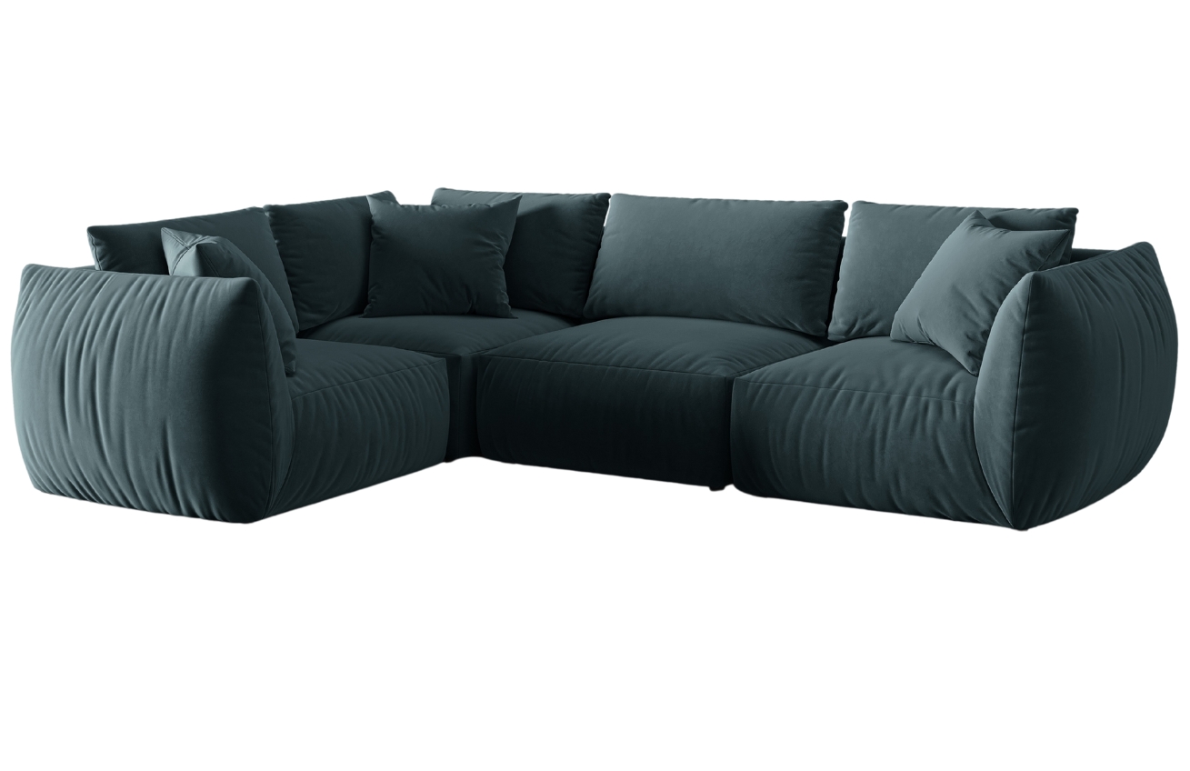 Micadoni Sametová rohová pohovka Chris 295 cm