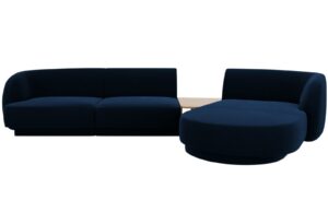 Micadoni Sametová rohová pohovka Miley 303 cm