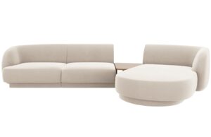 Micadoni Sametová rohová pohovka Miley 303 cm