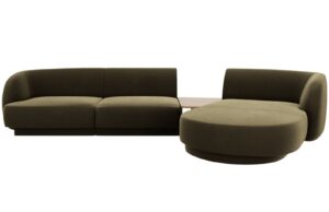 Micadoni Sametová rohová pohovka Miley 303 cm