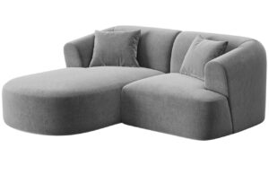 Cosmopolitan Design Šedá sametová rohová pohovka Campi 180 cm