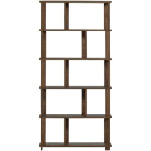 WOOOD Tmavý dubový regál Riss 186 x 90 cm