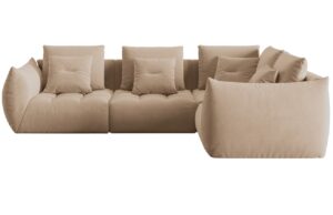 Micadoni Sametová rohová pohovka Bloom 316 cm