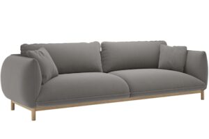 Micadoni Šedá sametová čtyřmístná pohovka Ada 248 cm