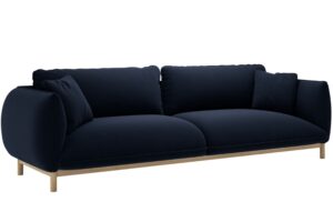 Micadoni Královsky modrá sametová čtyřmístná pohovka Ada 248 cm