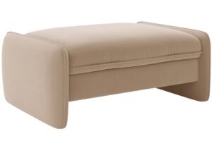Micadoni Béžová sametová podnožka Georgia 115 x 70 cm