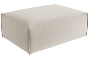 Cosmopolitan Design Světle béžová sametová podnožka Mackay 100 x 69 cm