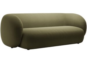 Micadoni Zelená sametová trojmístná pohovka Kate 213 cm