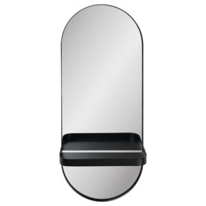 Nordic Living Černé závěsné zrcadlo Albia 60 x 25 cm