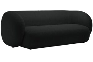 Micadoni Černá bouclé trojmístná pohovka Kate 213 cm