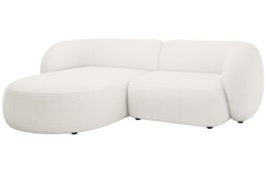 Micadoni Bílá bouclé rohová pohovka Kate 255 cm