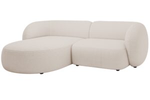 Micadoni Béžová bouclé rohová pohovka Kate 255 cm
