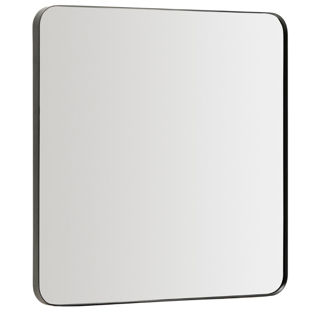 Kave Home Černé kovové závěsné zrcadlo Marco 60 x 60 cm