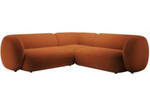 Micadoni Oranžová sametová rohová pohovka Kate 252 cm