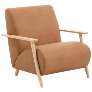 Kave Home Hnědé kožené křeslo Meghan