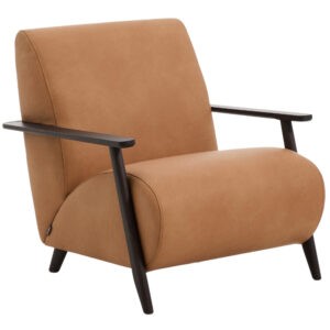 Kave Home Hnědé kožené křeslo Meghan