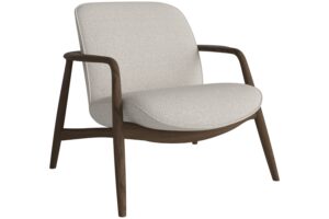 Bolia Béžové bouclé křeslo Bowie s tmavou dubovou podnoží