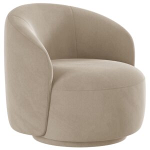 Micadoni Světle béžové sametové otočné křeslo Letizia
