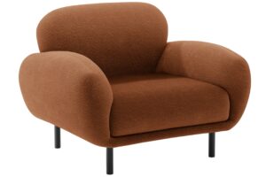 Micadoni Terakotově oranžové bouclé křeslo Poppy