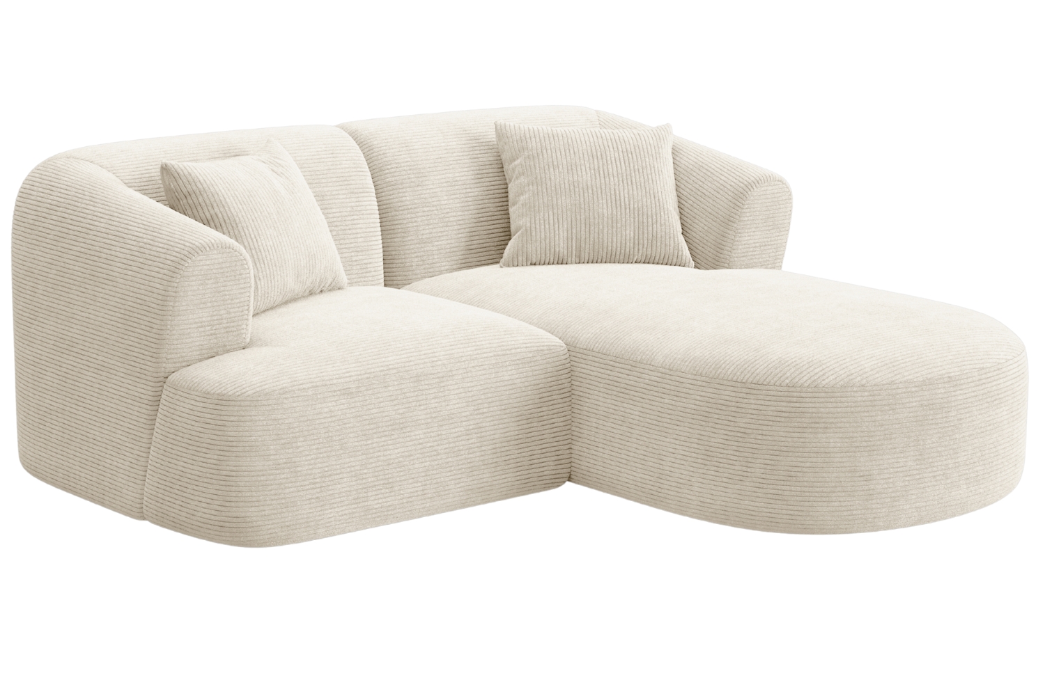 Cosmopolitan Design Krémově bílá manšestrová rohová pohovka Campi 180 cm