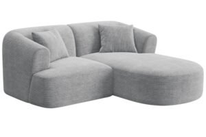 Cosmopolitan Design Světle šedá manšestrová rohová pohovka Campi 180 cm