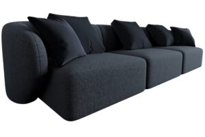 Maison Heritage Tmavě modrá trojmístná pohovka Chiara 266 cm