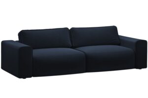 Micadoni Tmavě modrá sametová rozkládací pohovka Victor 246 cm